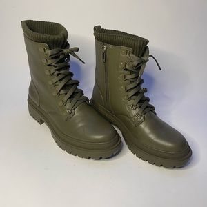 JLO Jennifer Lopez Briana Combat Boot, Women's Size 9M/40 Winter Green